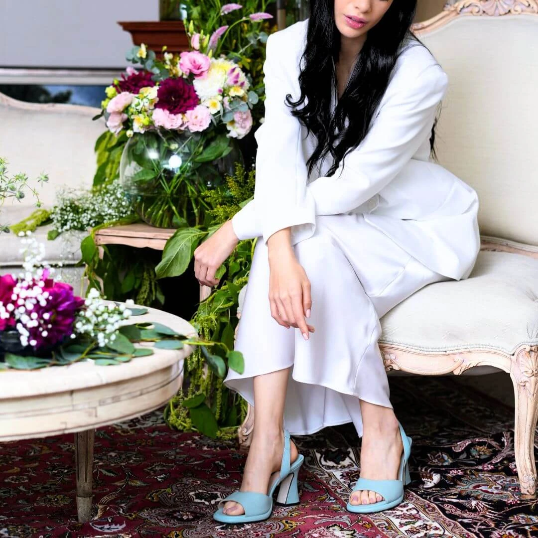 DAVINA 85 - Aqua Regina Romero Zapato Zapatilla Tacon Alto Para Dama En Piel 4 DAVINA 85 - Aqua Regina Romero Zapato Zapatilla Tacon Alto Para Dama En Piel - Imagen 4