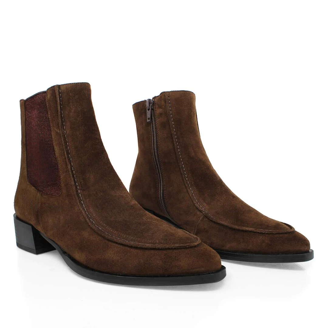 HARRY 40 - ChocolateRegina Romero Zapato Bota Botin Tacon Alto Para Dama En Piel 7 HARRY 40 - ChocolateRegina Romero Zapato Bota Botin Tacon Alto Para Dama En Piel - Imagen 7