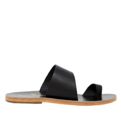 AMAYA - Negro Regina Romero Resort Zapato Sandalia De Piso Para Dama En Piel