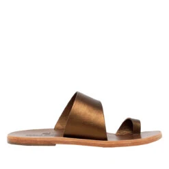 AMAYA - Bronce Regina Romero Resort Zapato Sandalia De Piso Para Dama En Piel