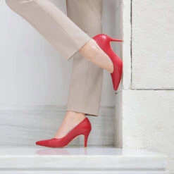 REGINA PUMP 75 - Rojo Regina Romero Zapato Zapatilla Tacon Alto Para Dama En Piel -Reginaromero Tienda de ventas Regina Romero Zapatilla Regina75 Piel Rojo 8