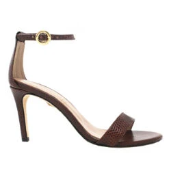 CLAUDINE 85 - Cafe Regina Romero Zapato Sandalia Zapatilla Tacon Alto Para Dama En Piel