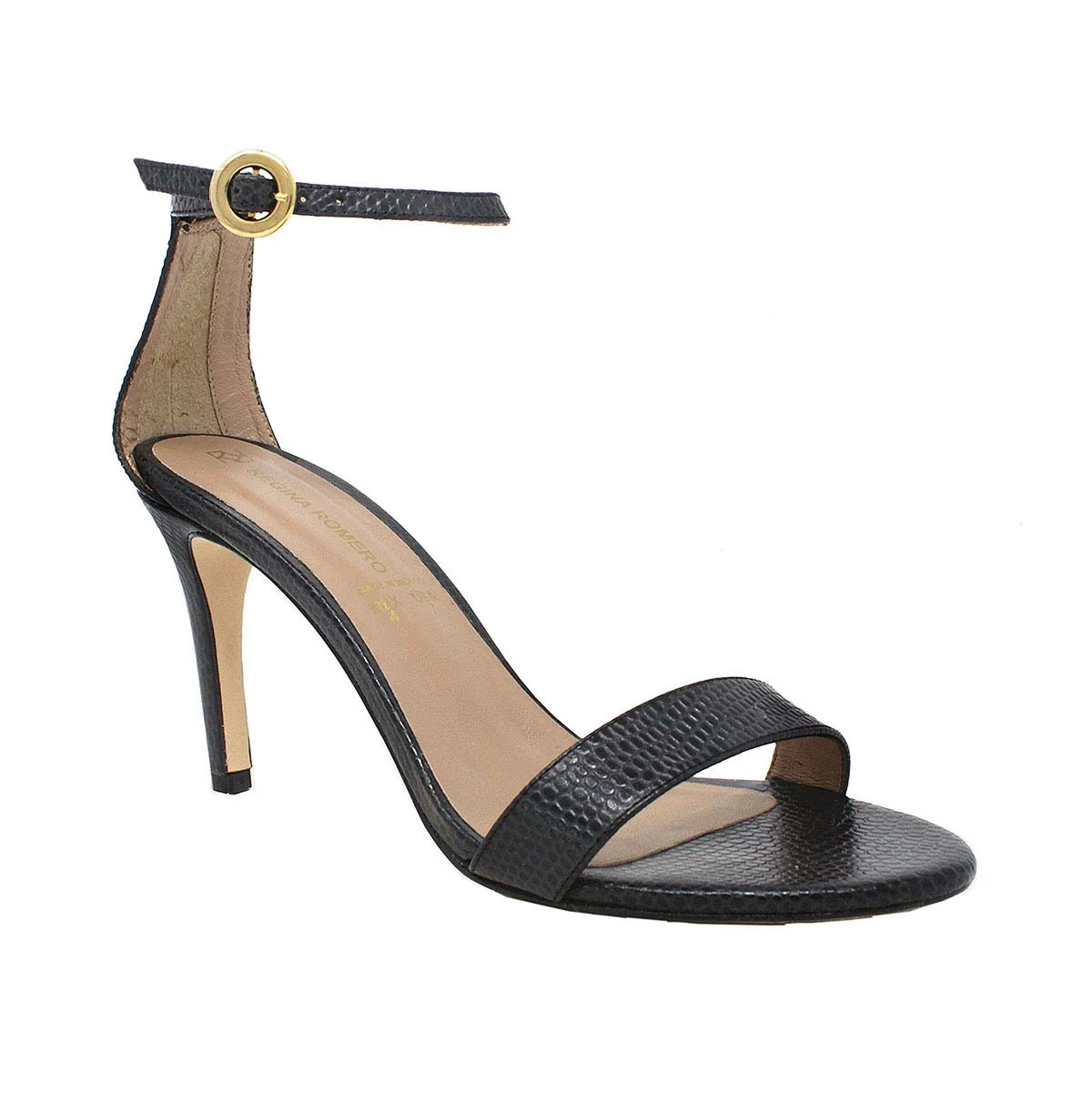 CLAUDINE 85 - Negro Regina Romero Zapato Sandalia Zapatilla Tacon Alto Para Dama En Piel 3 CLAUDINE 85 - Negro Regina Romero Zapato Sandalia Zapatilla Tacon Alto Para Dama En Piel - Imagen 3