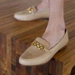 CARINA - Beige Regina Romero Zapato Mocasin De Piso Para Dama En Piel -Reginaromero Tienda de ventas Regina Romero Zapato Mocasin Carina Piel Beige 7