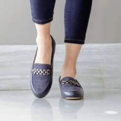 CARINA - Marino Regina Romero Zapato Mocasin De Piso Para Dama En Piel -Reginaromero Tienda de ventas Regina Romero Zapato Mocasin Carina Piel Marino 8