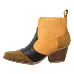 MADDIE 60 Edicion Limitada - Negro Y Miel Regina Romero Zapato Bota Botin Tacon Bajo Para Dama En Piel -Reginaromero Tienda de ventas Regina Romero Bota Botin Maddie Piel Negro Miel 3 a900647b 9bc0 4063 bea0 8e716459cd53