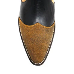 MADDIE 60 Edicion Limitada - Negro Y Miel Regina Romero Zapato Bota Botin Tacon Bajo Para Dama En Piel -Reginaromero Tienda de ventas Regina Romero Bota Botin Maddie Piel Negro Miel 5 cf6b88c3 a17c 4970 9011 1e4286ce6099