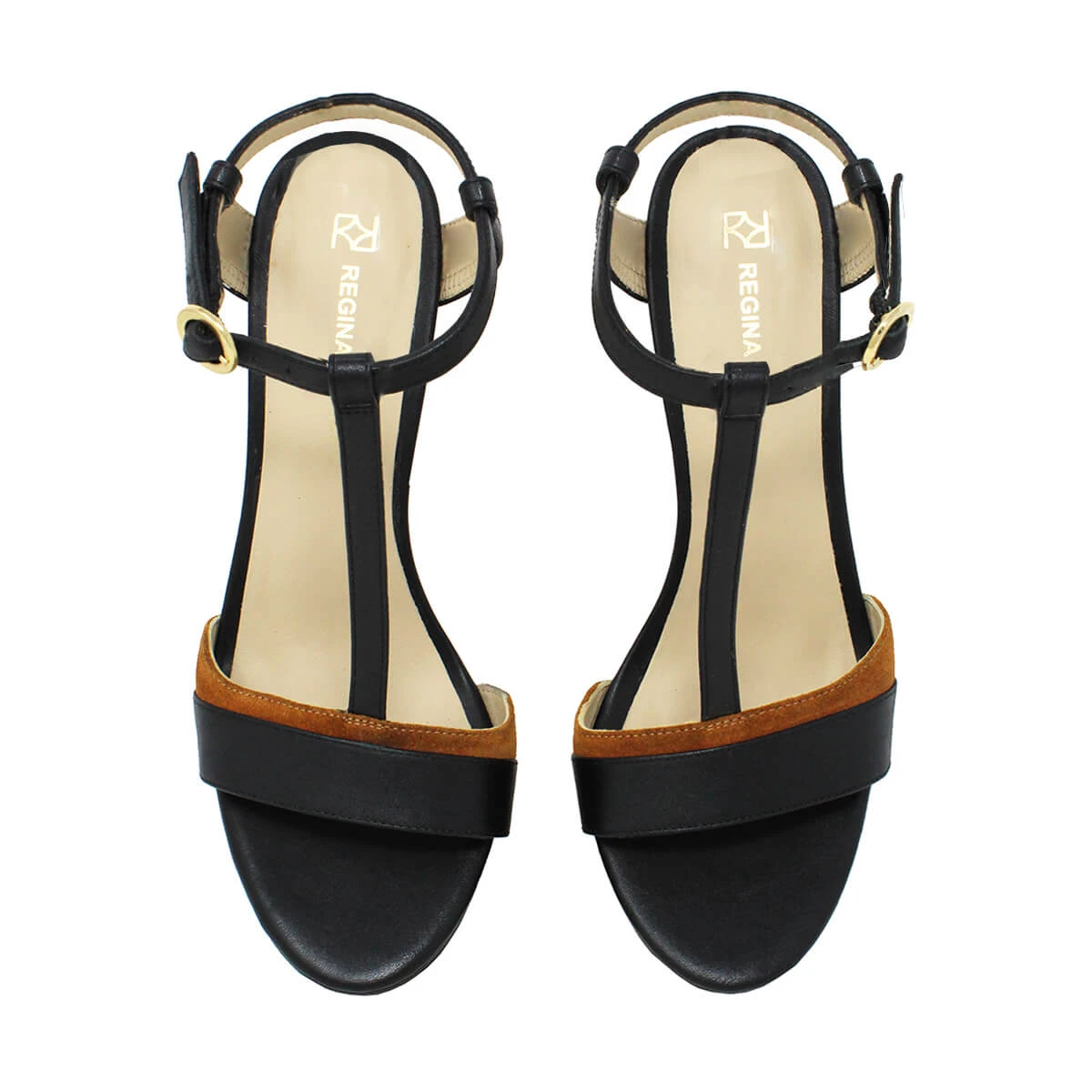 PITA 125 - Negro Y Terracota Regina Romero Zapato Sandalia Plataforma Tacon Alto Para Dama En Piel - Imagen 7