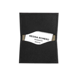 TARJETERO - Negro Regina Romero Accesorio Tarjetero Para Dama En Piel -Reginaromero Tienda de ventas Regina Romero Tarjetero negro piel 4