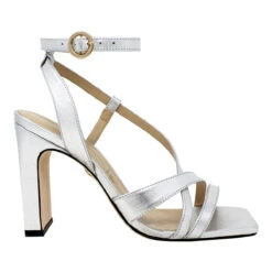 PIA 100 - Plata Regina Romero Zapato Sandalia Zapatilla Tacon Alto Para Dama En Piel