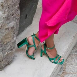 PIA 100 - Esmeralda Regina Romero Zapato Sandalia Zapatilla Tacon Alto Para Dama En Piel -Reginaromero Tienda de ventas Regina Romero Zapatilla Sandalia Pia Piel Verde Esmeralda 9 03815823 a7b4 49fb a209 e1e78aec4942