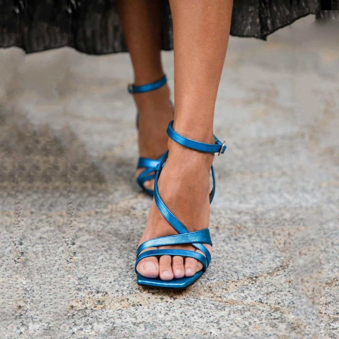 PIA 100 - Zafiro Regina Romero Zapato Sandalia Zapatilla Tacon Alto Para Dama En Piel 2 PIA 100 - Zafiro Regina Romero Zapato Sandalia Zapatilla Tacon Alto Para Dama En Piel - Imagen 2