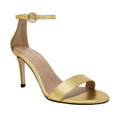 CLAUDINE 85 - Oro Regina Romero Zapato Sandalia Zapatilla Tacon Alto Para Dama En Piel -Reginaromero Tienda de ventas Regina Romero Zapatilla Tacon Alto Sandalia Claudine 75 Oro Claro 2 d771849c c945 42d4 9eb2 63da5938bb66