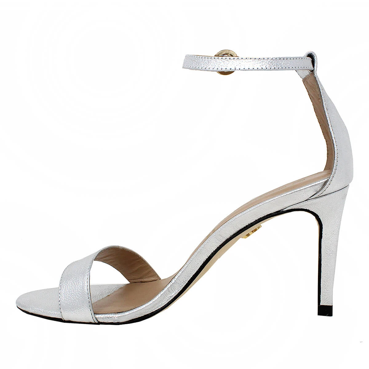 CLAUDINE 85 - Plata Regina Romero Zapato Sandalia Zapatilla Tacon Alto Para Dama En Piel - Imagen 7