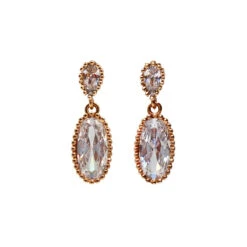 ARETES AMBERES - Cristal Y Dorado Regina RomeroArete Para Dama