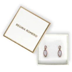 ARETES AMBERES - Cristal Y Dorado Regina RomeroArete Para Dama -Reginaromero Tienda de ventas Regina Romero accesorios aretes Amberes cristal dorado 4