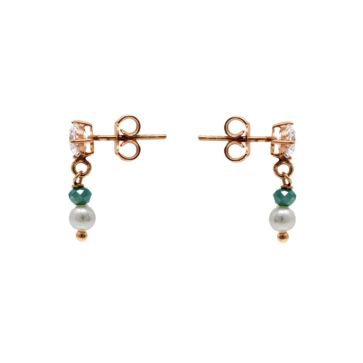 ARETES TAORMINA - Verde Esmeralda Y Plateado Regina RomeroArete Para Dama 6 ARETES TAORMINA - Verde Esmeralda Y Plateado Regina RomeroArete Para Dama - Imagen 6