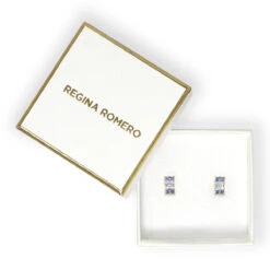 CORDOBA - Color Zafiro Marino Y Oro Rosado Regina RomeroArete Para Dama 9 CORDOBA - Color Zafiro Marino Y Oro Rosado Regina RomeroArete Para Dama -Reginaromero Tienda de ventas Regina Romero aretes Cordoba cristal zafiro oro rosa 3 1