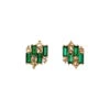 ARETES VARSOVIA - Verde Esmeralda Y Dorado Regina RomeroArete Para Dama