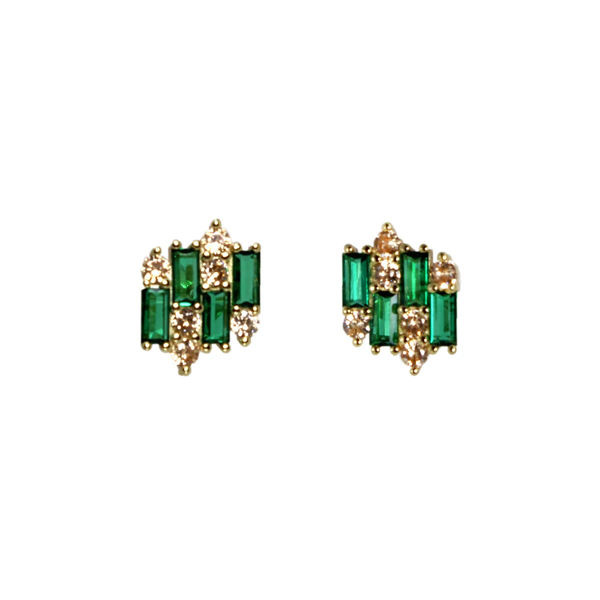 ARETES VARSOVIA - Verde Esmeralda Y Dorado Regina RomeroArete Para Dama 1 ARETES VARSOVIA - Verde Esmeralda Y Dorado Regina RomeroArete Para Dama