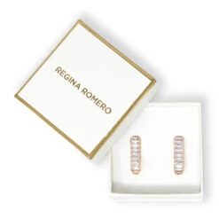 ARETES VIENA - Cristal Y Dorado Regina Romero Arete Para Dama -Reginaromero Tienda de ventas Regina Romero aretes arracadas Viena cristal dorado 4