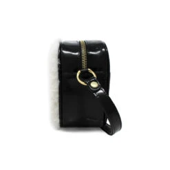COLETTE - Blanco Y Negro Regina Romero Accesorio Bolso Para Dama En Piel -Reginaromero Tienda de ventas Regina Romero bolso Collette charol negro borrego 4