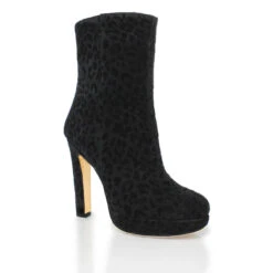 ALIX 120 - Negro Print Regina Romero Zapato Bota Botin Plataforma Tacon Alto Para Dama En Piel -Reginaromero Tienda de ventas Regina Romero bota botin Alix ante negro print 3