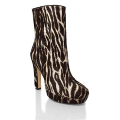 ALIX 120 - Cafe Print Regina Romero Zapato Bota Botin Plataforma Tacon Alto Para Dama En Piel -Reginaromero Tienda de ventas Regina Romero bota botin Alix print cafe piel 3