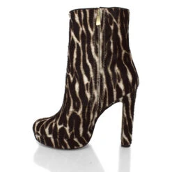 ALIX 120 - Cafe Print Regina Romero Zapato Bota Botin Plataforma Tacon Alto Para Dama En Piel -Reginaromero Tienda de ventas Regina Romero bota botin Alix print cafe piel 4