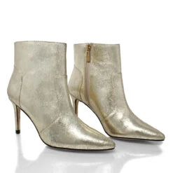 ANTONIA 75 - Oro Regina Romero Zapato Bota Botin Tacon Alto Para Dama En Piel -Reginaromero Tienda de ventas Regina Romero bota botin Antonia oro claro piel 2