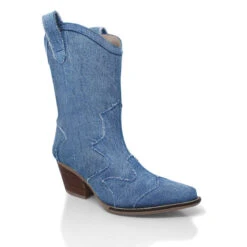 BAILEY 60 - Denim Regina Romero Zapato Bota Botin Tacon Bajo Para Dama -Reginaromero Tienda de ventas Regina Romero bota botin Bailey mezclilla denim 3
