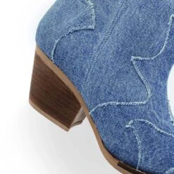 BAILEY 60 - Denim Regina Romero Zapato Bota Botin Tacon Bajo Para Dama -Reginaromero Tienda de ventas Regina Romero bota botin Bailey mezclilla denim 5