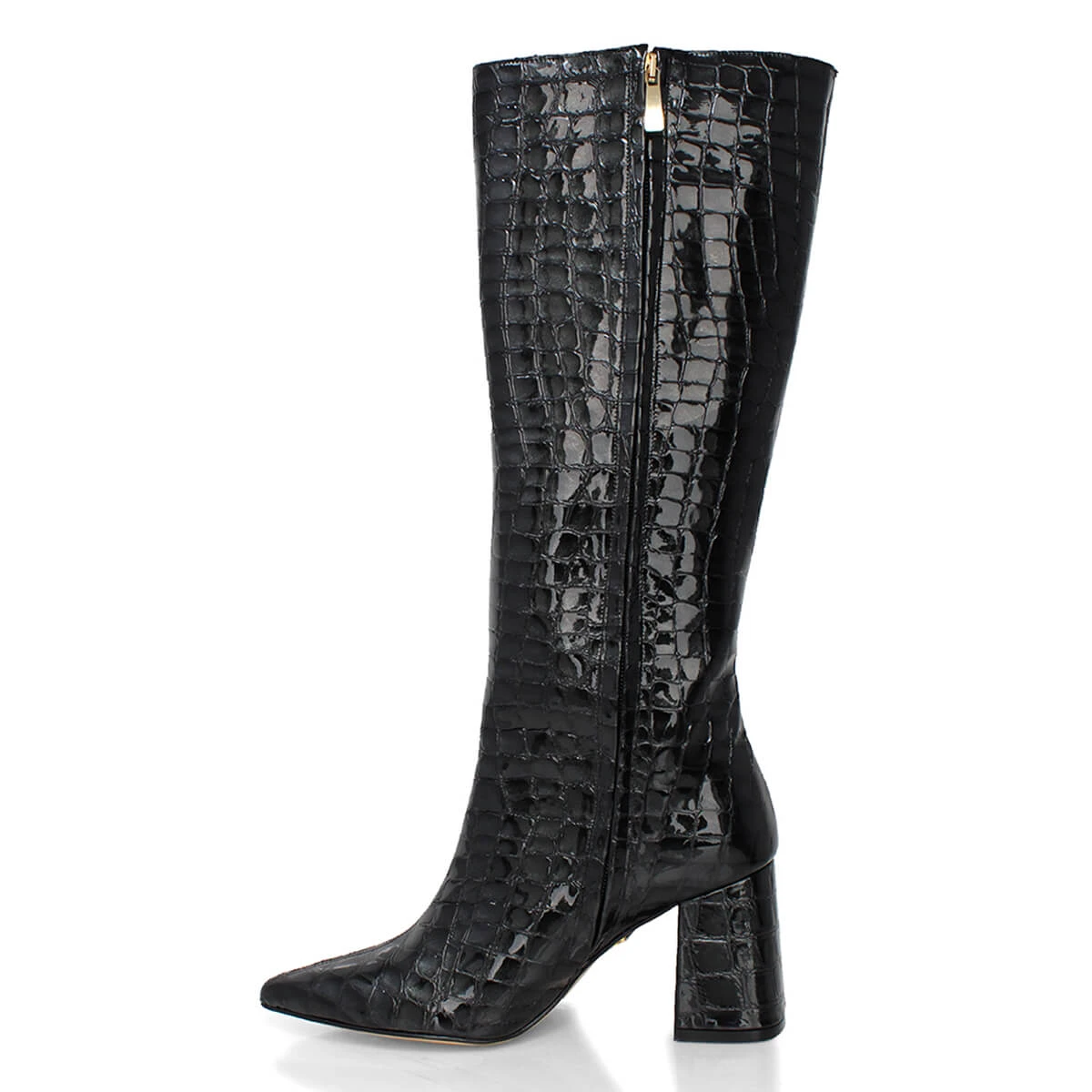 BROOKLYN 75 - Charol Negro Regina Romero Zapato Bota Larga Tacon Alto Para Dama En Piel 5 BROOKLYN 75 - Charol Negro Regina Romero Zapato Bota Larga Tacon Alto Para Dama En Piel - Imagen 5