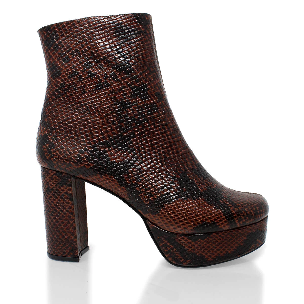 ELSY 95 - Cafe Regina Romero Zapato Bota Botin Plataforma Tacon Alto Para Dama En Piel 1 ELSY 95 - Cafe Regina Romero Zapato Bota Botin Plataforma Tacon Alto Para Dama En Piel