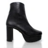 ELSY 95 - Negro Regina Romero Zapato Bota Botin Plataforma Tacon Alto Para Dama En Piel