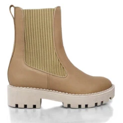 HERA - Beige Regina Romero Zapato Bota Botin Para Dama En Piel