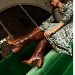 KING 75 - Tan Regina Romero Zapato Bota Botin Tacon Alto Para Dama En Piel -Reginaromero Tienda de ventas Regina Romero bota botin King tan piel 12