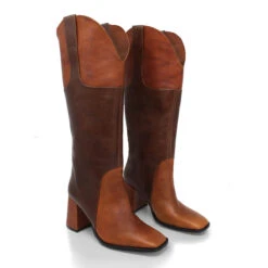 KING 75 - Tan Regina Romero Zapato Bota Botin Tacon Alto Para Dama En Piel -Reginaromero Tienda de ventas Regina Romero bota botin King tan piel 2