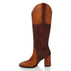 KING 75 - Tan Regina Romero Zapato Bota Botin Tacon Alto Para Dama En Piel -Reginaromero Tienda de ventas Regina Romero bota botin King tan piel RE 4