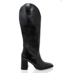 KING 75 - Negro Regina Romero Zapato Bota Botin Tacon Alto Para Dama En Piel