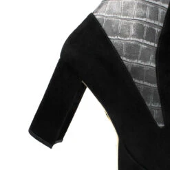 MARILINA 95 - Negro Y Plata Regina Romero Zapato Bota Botin Plataforma Tacon Alto Para Dama En Piel 18 MARILINA 95 - Negro Y Plata Regina Romero Zapato Bota Botin Plataforma Tacon Alto Para Dama En Piel -Reginaromero Tienda de ventas Regina Romero bota botin Marilina negro plata piel 5