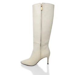 MITZY 75 - Latte Regina Romero Zapato Bota Larga Tacon Alto Para Dama En Piel -Reginaromero Tienda de ventas Regina Romero bota botin Mitzy latte piel 4