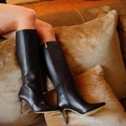 MITZY 75 - Negro Regina Romero Zapato Bota Larga Tacon Alto Para Dama En Piel -Reginaromero Tienda de ventas Regina Romero bota botin Mitzy negro piel 12