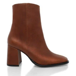 MOSCU 75 - Cafe Oscuro Regina Romero Zapato Bota Botin Tacon Alto Para Dama En Piel