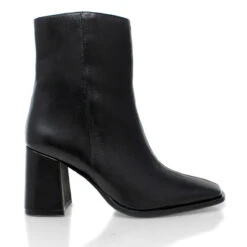 MOSCU 75 - Negro Regina Romero Zapato Bota Botin Tacon Alto Para Dama En Piel