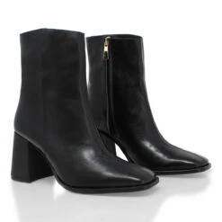 MOSCU 75 - Negro Regina Romero Zapato Bota Botin Tacon Alto Para Dama En Piel -Reginaromero Tienda de ventas Regina Romero bota botin Moscu negro piel 2