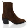 ROSARIO 70 - Chocolate Regina Romero Zapato Bota Botin Tacon Alto Para Dama En Piel