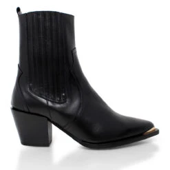 ROSARIO 70 - Negro Regina Romero Zapato Bota Botin Tacon Alto Para Dama En Piel