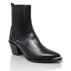 ROSARIO 70 - Negro Regina Romero Zapato Bota Botin Tacon Alto Para Dama En Piel -Reginaromero Tienda de ventas Regina Romero bota botin Rosario negro piel 3