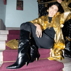 STASHA 50 - Negro Regina Romero Zapato Bota Larga Tacon Alto Para Dama En Piel -Reginaromero Tienda de ventas Regina Romero bota botin Stasha negro piel 9